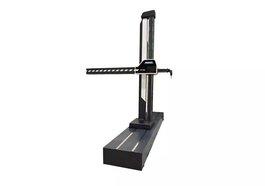 RA-1625 WENZEL CMM RA-1625 WENZEL CMM with narrow, matte black base and pillar holding horizontal arm.