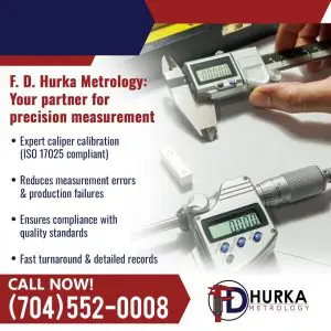 F.D. Hurka Metrology provides expert caliper calibration services that are ISO 17025 compliant, reducing measurement errors and ensuring compliance with quality standards.