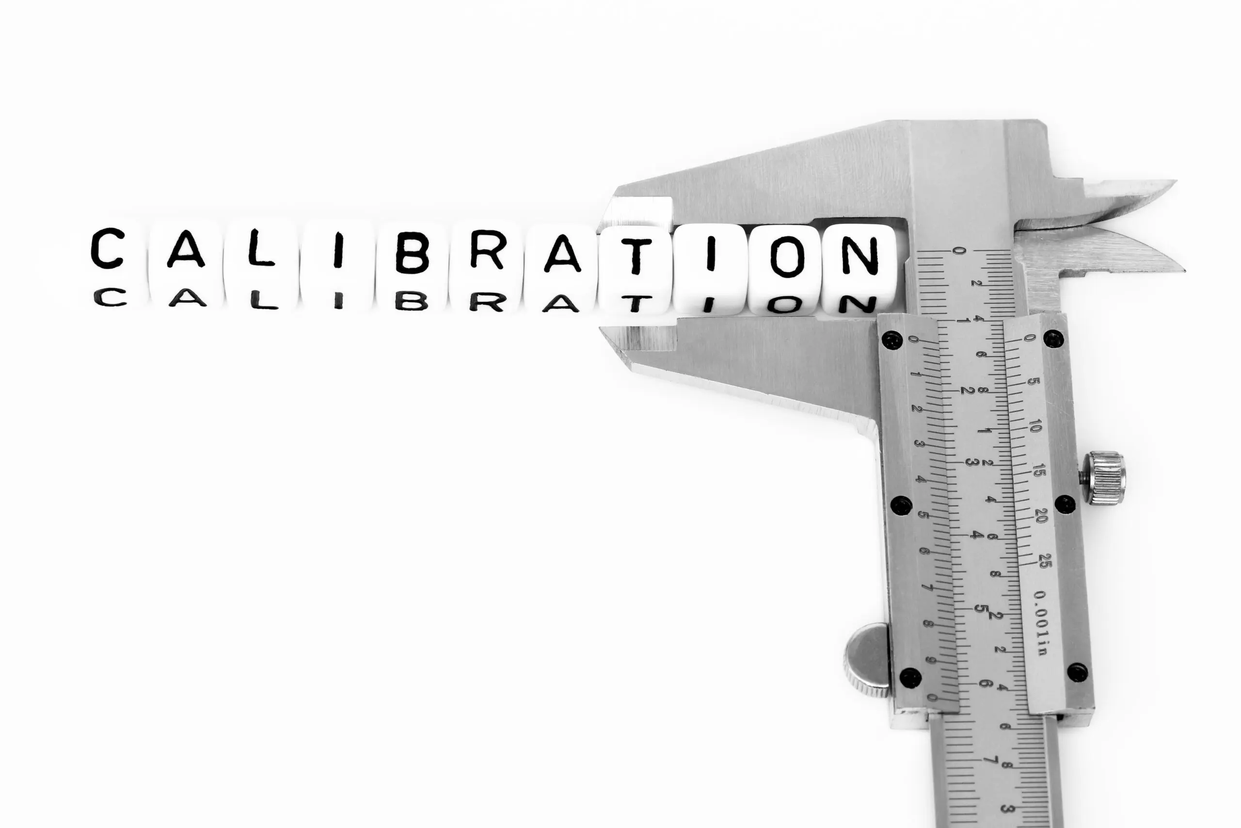 Calibration with a caliper.
