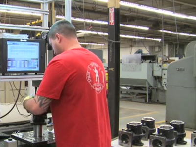 Man working on gage R&R equipment